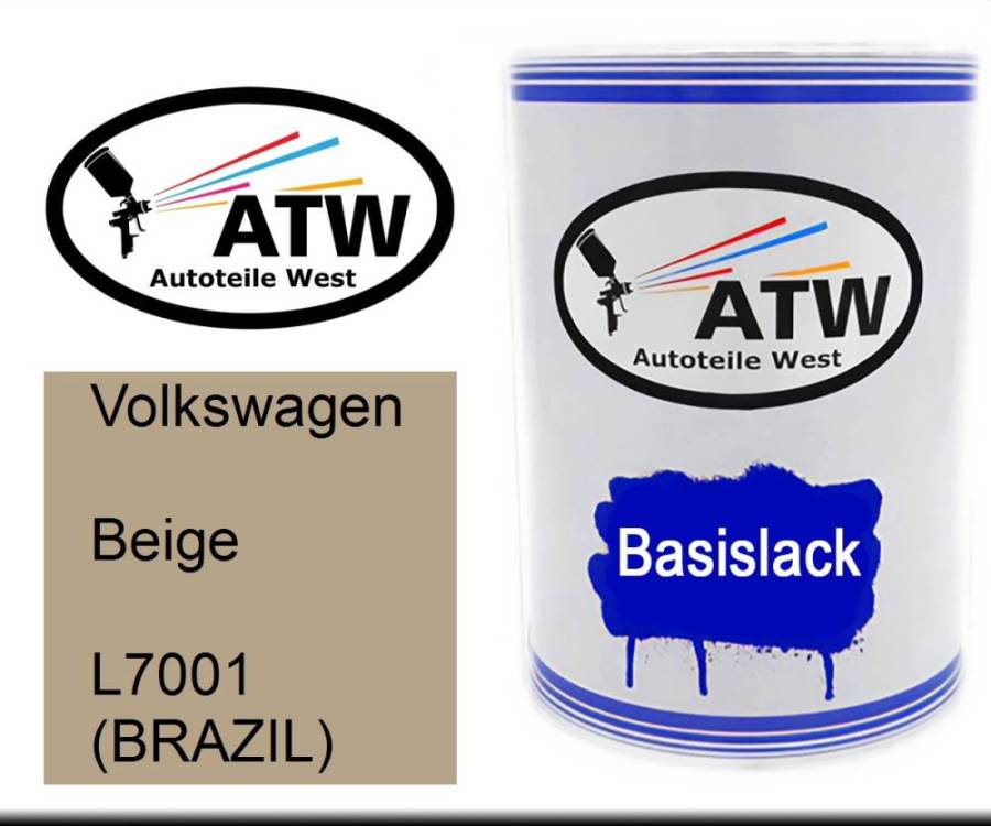 Volkswagen, Beige, L7001 (BRAZIL): 500ml Lackdose, von ATW Autoteile West.